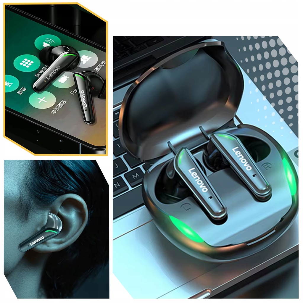 SŁUCHAWKI LENOVO XT92 BEZPRZEWODOWE GAMINGOWE ETUI BLUETOOTH ANDROID IOS Marka Lenovo